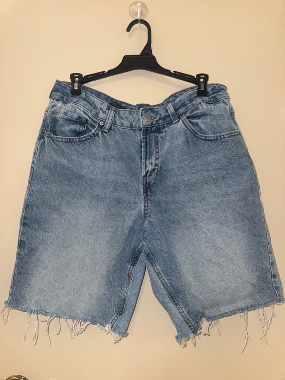 Wild Fable Mid Rise Frayed Hem Denim Bermuda Shorts